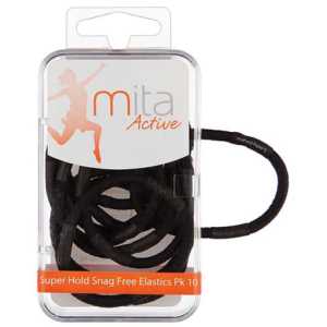 Super Hold Elastics, Thick, Black, Pk 10