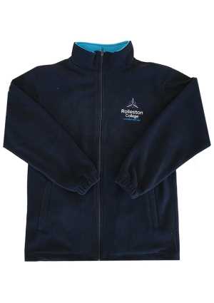 Rolleston College Full Zip Fleece Navy/Cyan