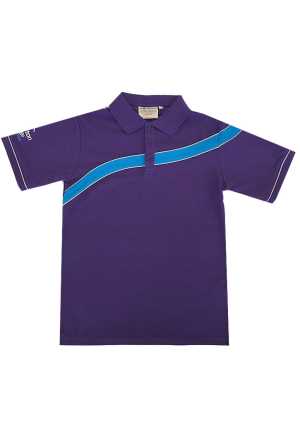 Rolleston College Polo Purple/Cyan