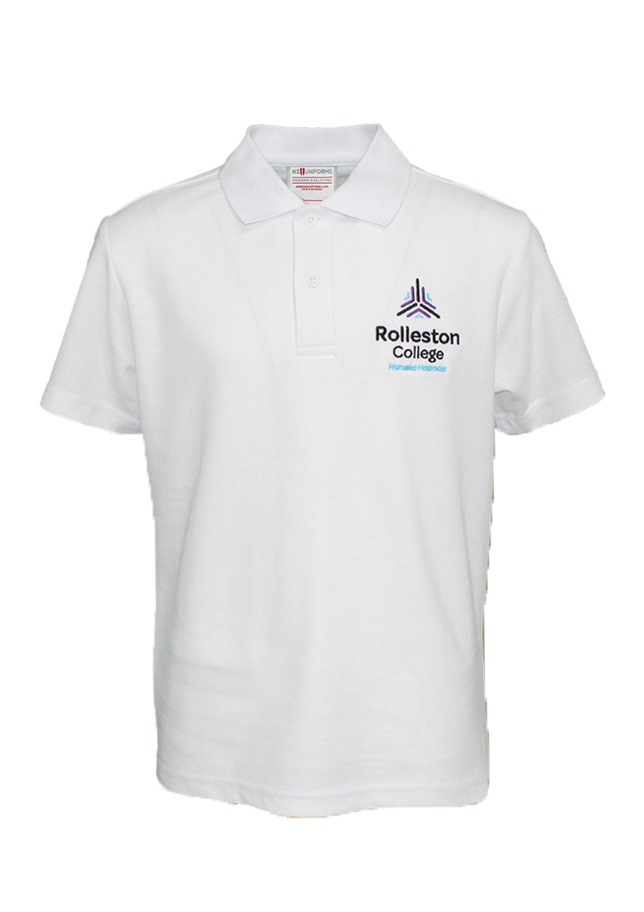 Rolleston College Polo SS White