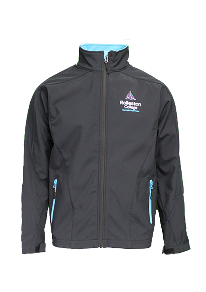 Rolleston College Softshell Navy/Cyan