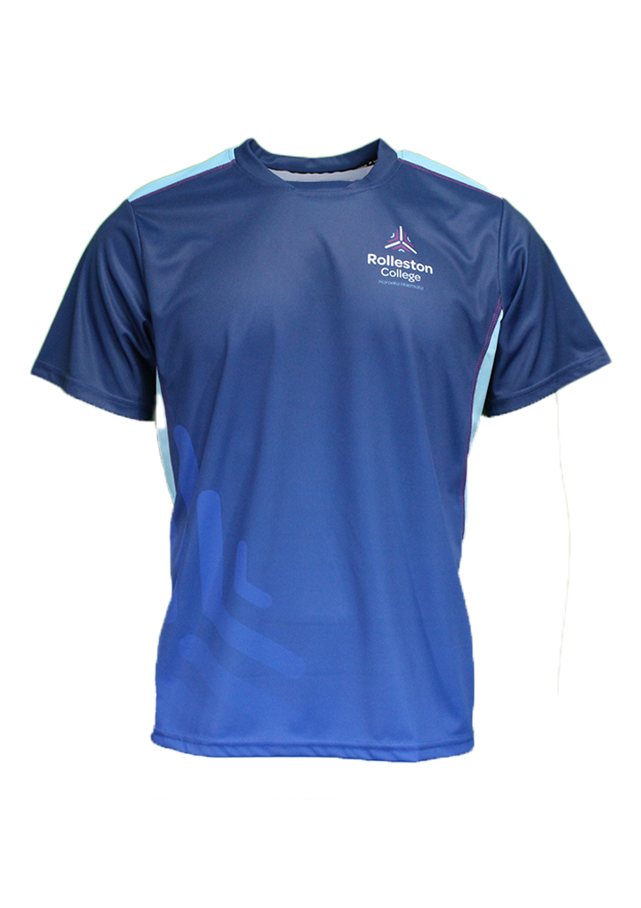 Rolleston College Boys SS training Top Navy/Teal